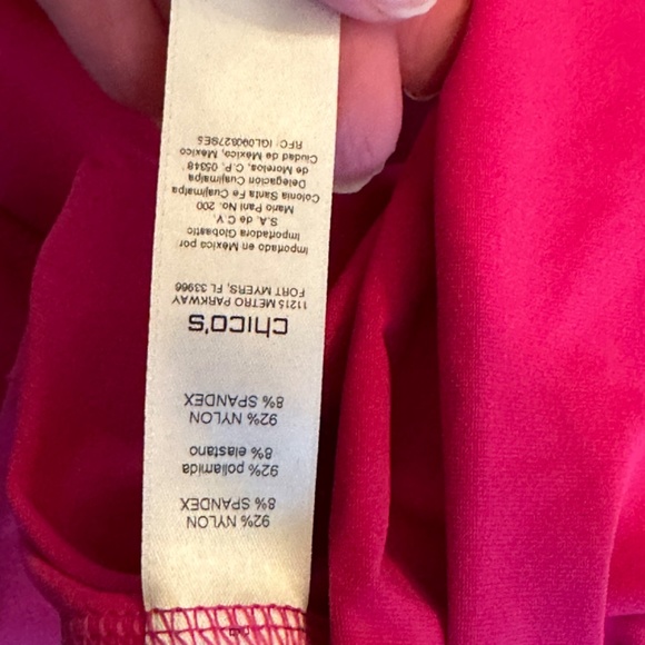 Chico's Tank Top / Shell size 2 (large) Nylon / Spandex Vibrant Pink - Picture 9 of 11